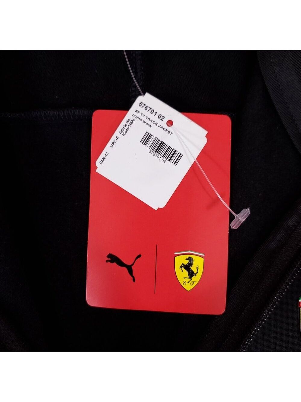 NWT Puma Ferrari Mens Medium SF T7 Track Jacket Full Zip Black Red 576701 02 - Picture 8 of 15